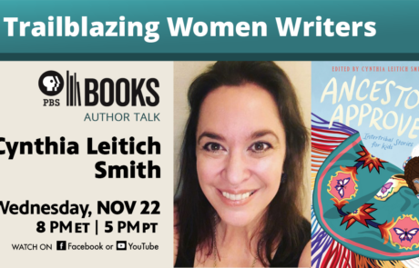 Cynthia Leitich Smith headshot, book cover, and event information